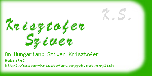 krisztofer sziver business card